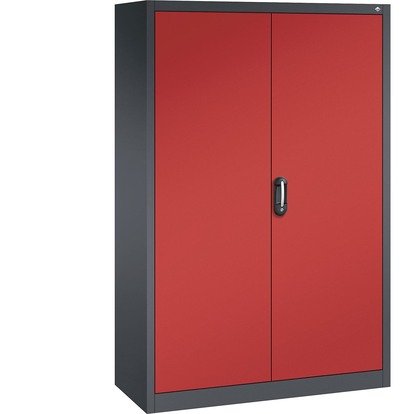 ACURADO universal cupboard, WxD 1200 x 500 mm, black grey / flame red.