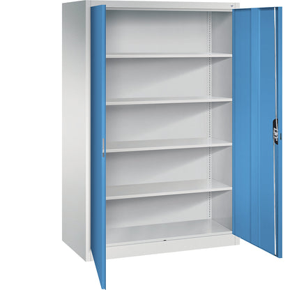 ACURADO universal cupboard, WxD 1200 x 600 mm, light grey / light blue.