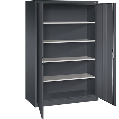 ACURADO universal cupboard, WxD 1200 x 600 mm, black grey / black grey.