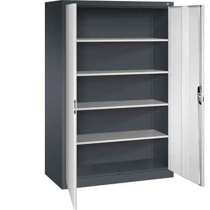 ACURADO universal cupboard, WxD 1200 x 600 mm, black grey / light grey.