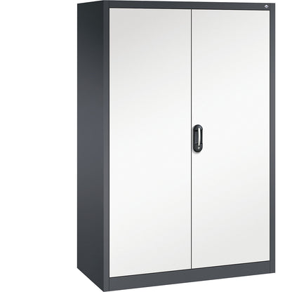 ACURADO universal cupboard, WxD 1200 x 600 mm, black grey / pure white.