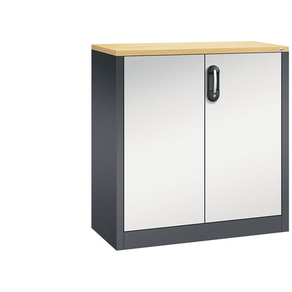 ACURADO filing sideboard, 2 file heights, HxWxD 1000 x 930 x 400 mm, black grey / light grey.
