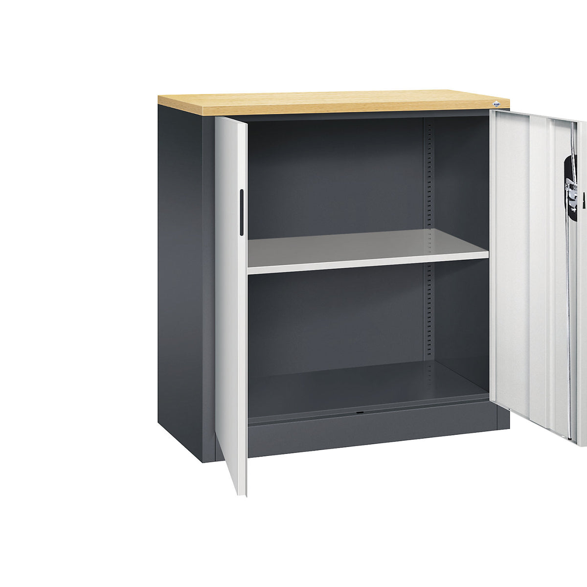 ACURADO filing sideboard, 2 file heights, HxWxD 1000 x 930 x 400 mm, black grey / light grey.