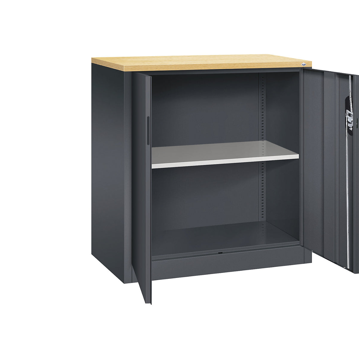 ACURADO filing sideboard, 2 file heights, HxWxD 1000 x 930 x 500 mm, black grey / black grey.