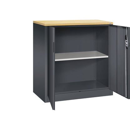 ACURADO filing sideboard, 2 file heights, HxWxD 1000 x 930 x 500 mm, black grey / black grey.