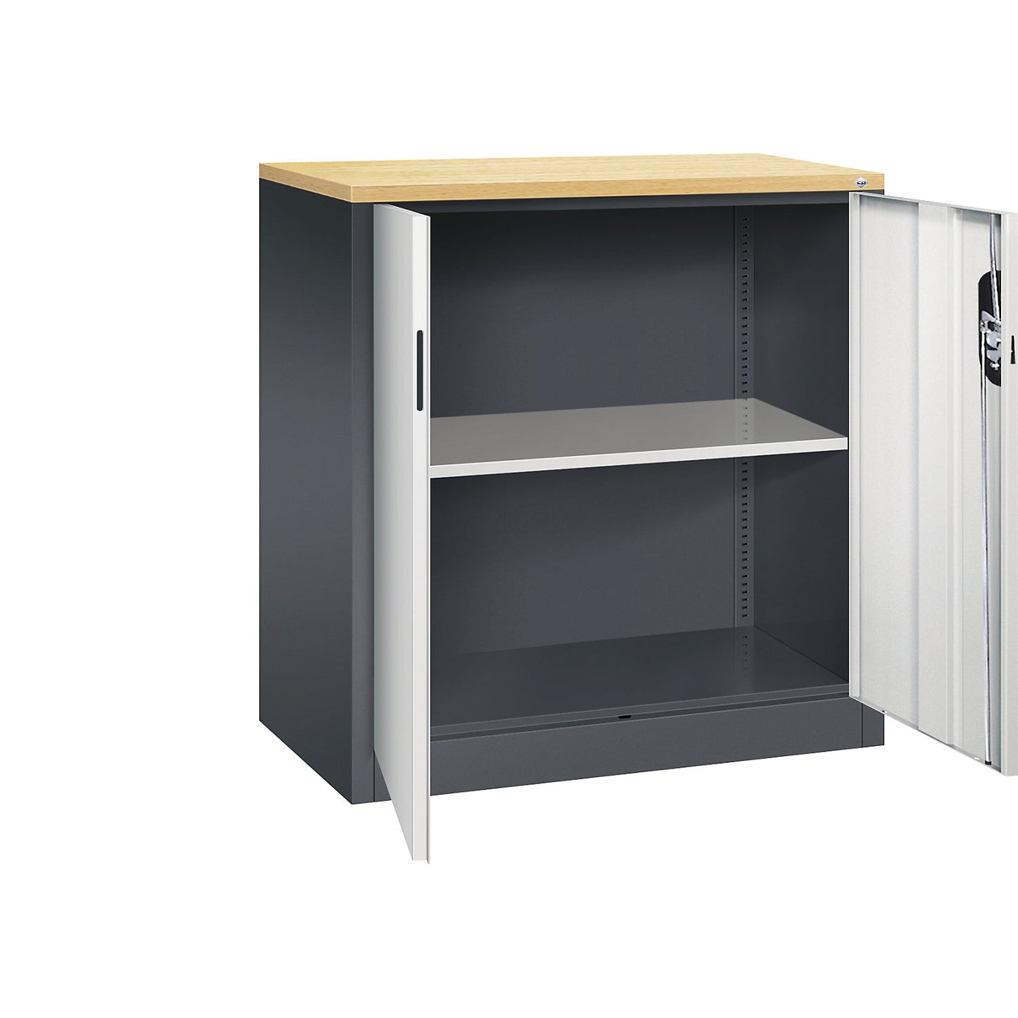 ACURADO filing sideboard, 2 file heights, HxWxD 1000 x 930 x 500 mm, black grey / light grey.