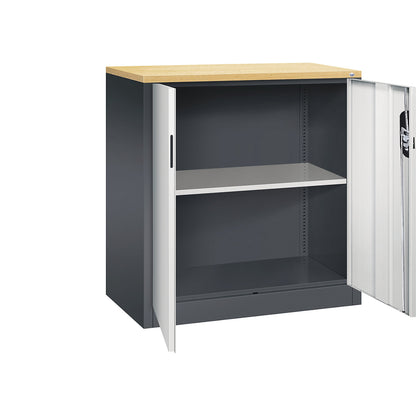 ACURADO filing sideboard, 2 file heights, HxWxD 1000 x 930 x 500 mm, black grey / light grey.