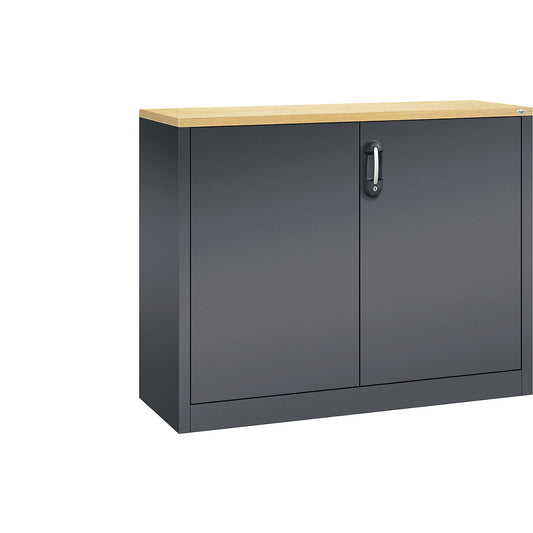 ACURADO filing sideboard, 2 file heights, HxWxD 1000 x 1200 x 400 mm, black grey / black grey.