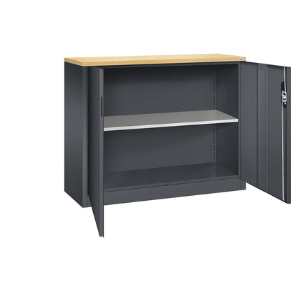 ACURADO filing sideboard, 2 file heights, HxWxD 1000 x 1200 x 400 mm, black grey / black grey.