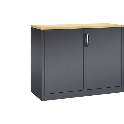 ACURADO filing sideboard, 2 file heights, HxWxD 1000 x 1200 x 500 mm, black grey / black grey.