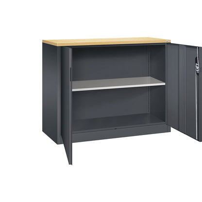 ACURADO filing sideboard, 2 file heights, HxWxD 1000 x 1200 x 500 mm, black grey / black grey.