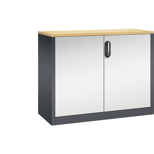 ACURADO filing sideboard, 2 file heights, HxWxD 1000 x 1200 x 500 mm, black grey / light grey.