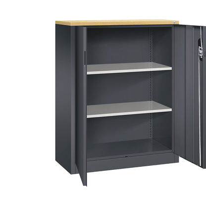 ACURADO filing sideboard, 3 file heights, HxWxD 1200 x 930 x 400 mm, black grey / black grey.