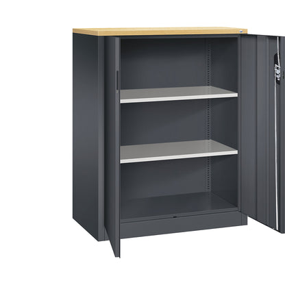 ACURADO filing sideboard, 3 file heights, HxWxD 1200 x 930 x 500 mm, black grey / black grey.
