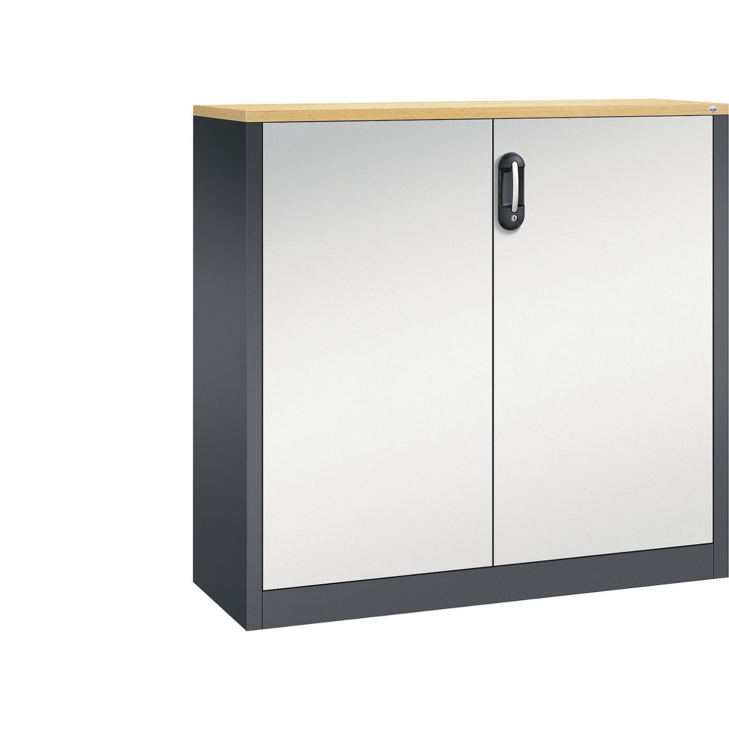 ACURADO filing sideboard, 3 file heights, HxWxD 1200 x 1200 x 400 mm, black grey / light grey.