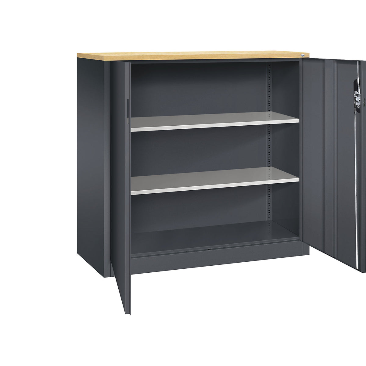 ACURADO filing sideboard, 3 file heights, HxWxD 1200 x 1200 x 500 mm, black grey / black grey.