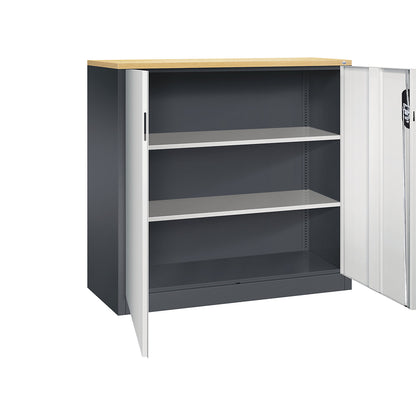 ACURADO filing sideboard, 3 file heights, HxWxD 1200 x 1200 x 500 mm, black grey / light grey.