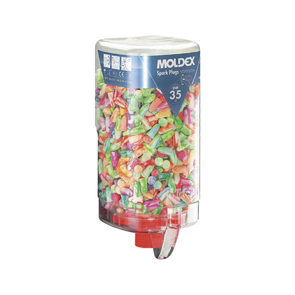 Ear plug station including ear plugs, SparkPlugs® in assorted colours, SNR 35 dB, includes 500 pairs of Spark Plugs®.