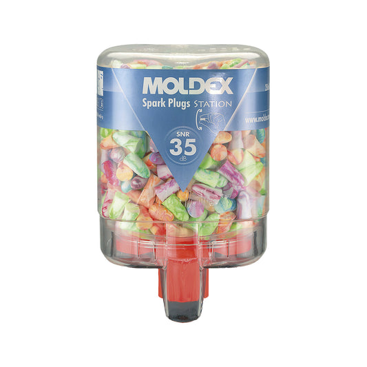 Ear plug station including ear plugs, SparkPlugs® in assorted colours, SNR 35 dB, includes 250 pairs of Spark Plugs®.