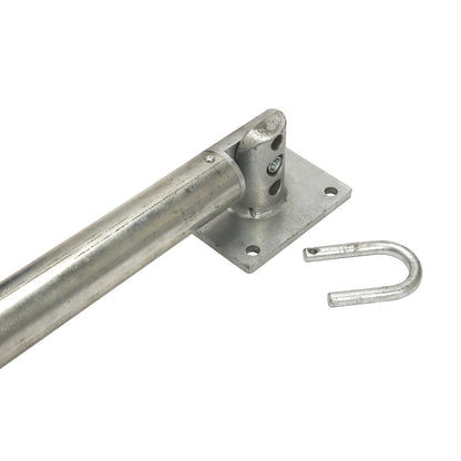 Folding barrier post, for bolting in place, hot dip galvanised.