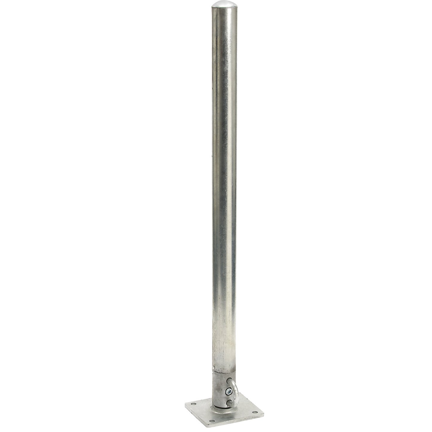 Folding barrier post, for bolting in place, hot dip galvanised.
