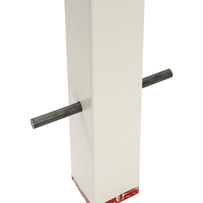 Bollard Morion, for setting in concrete, 70 x 70 mm, hot dip galvanised / reflective red, 1 eyelet.
