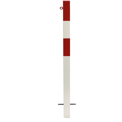 Bollard Morion, for setting in concrete, 70 x 70 mm, painted red/white, 1 eyelet.