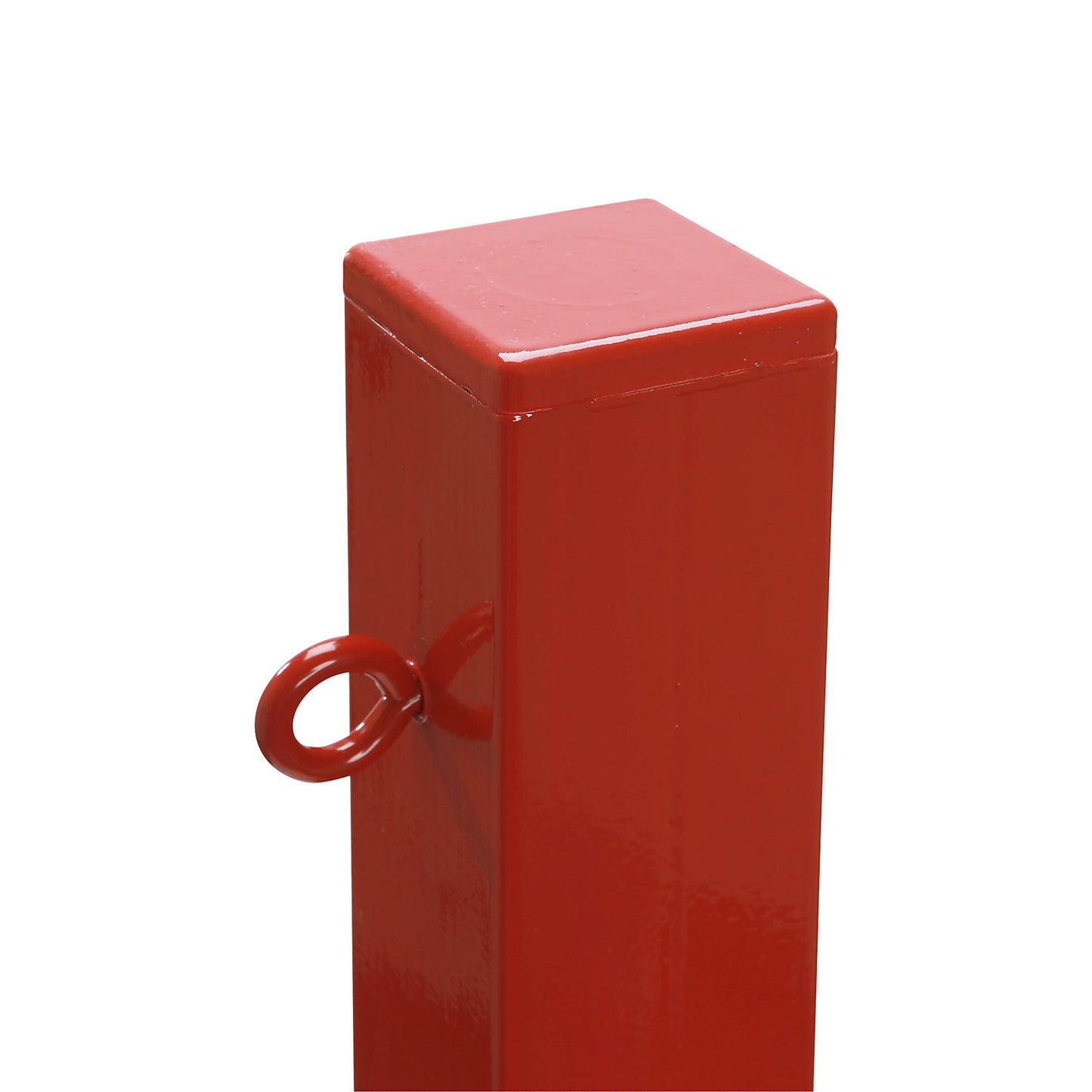 Bollard Morion, for setting in concrete, 70 x 70 mm, painted red/white, 1 eyelet.