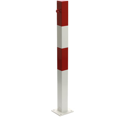 Bollard Morion, for bolting in place, 70 x 70 mm, painted red/white, 1 eyelet.
