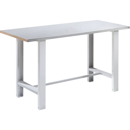Workbench, modular system, panel width 1500 mm, standard model, sheet steel covered worktop.