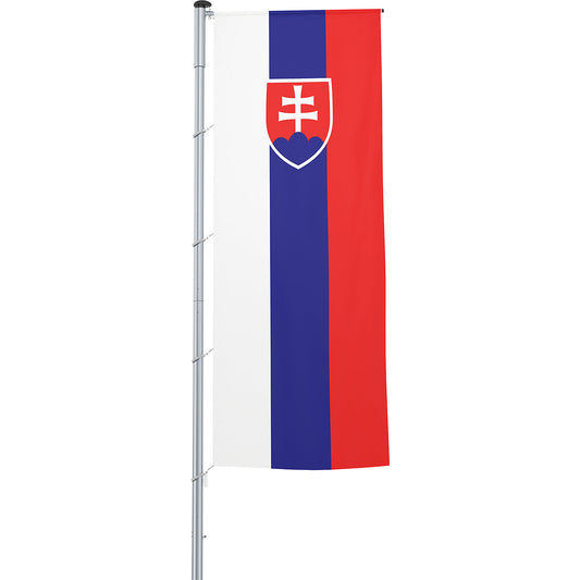 Vertical flag with outrigger/national flag, format 1.2 x 3 m, Slovakia.
