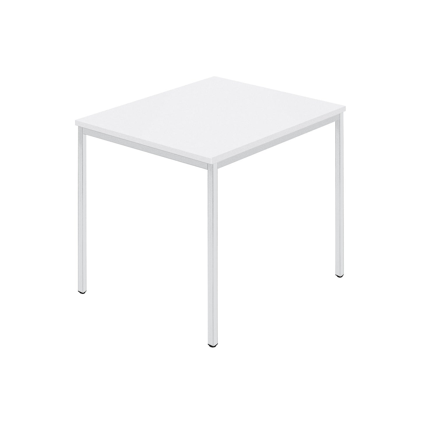 Rectangular table, coated rectangular tubing, WxD 800 x 800 mm, white / grey.