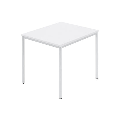 Rectangular table, coated rectangular tubing, WxD 800 x 800 mm, white / grey.
