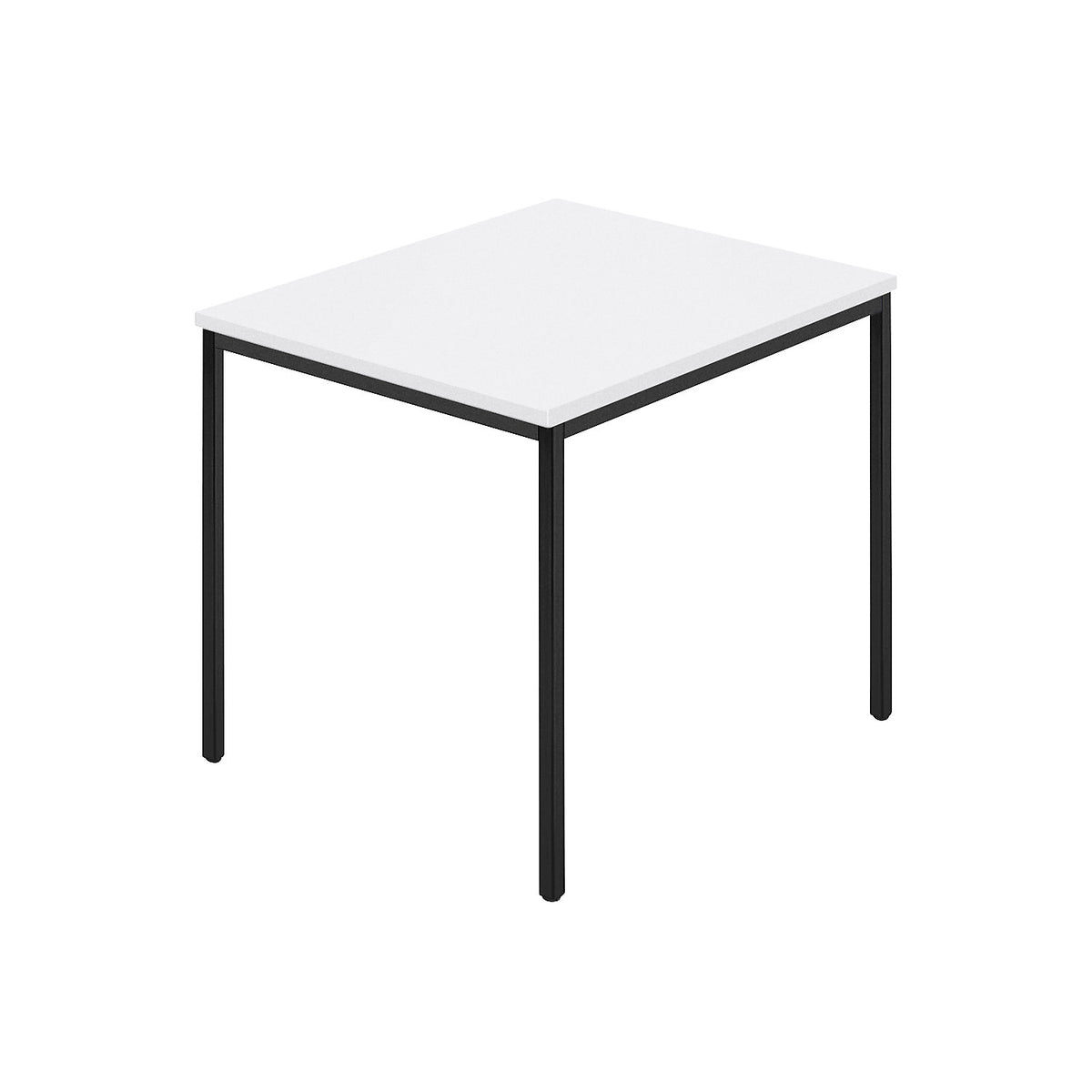 Rectangular table, coated rectangular tubing, WxD 800 x 800 mm, white / charcoal.