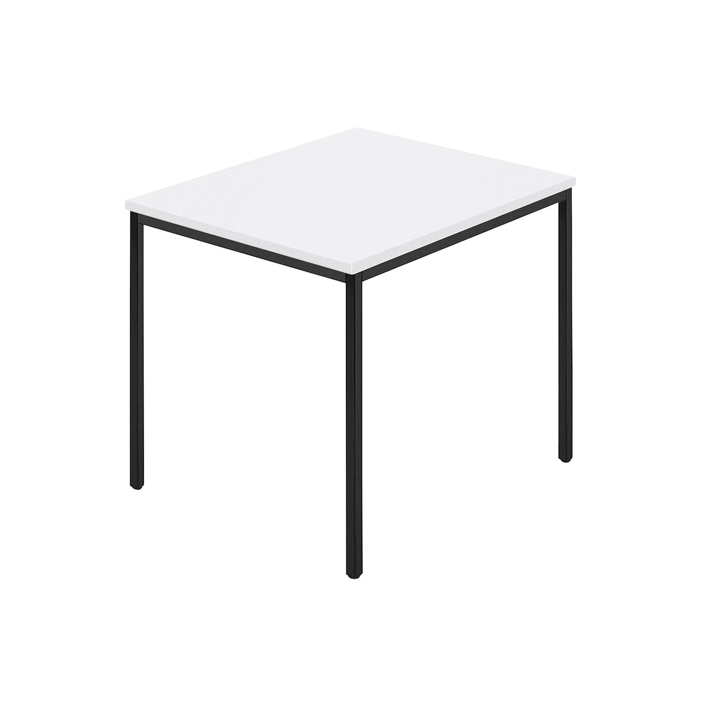 Rectangular table, coated rectangular tubing, WxD 800 x 800 mm, white / charcoal.