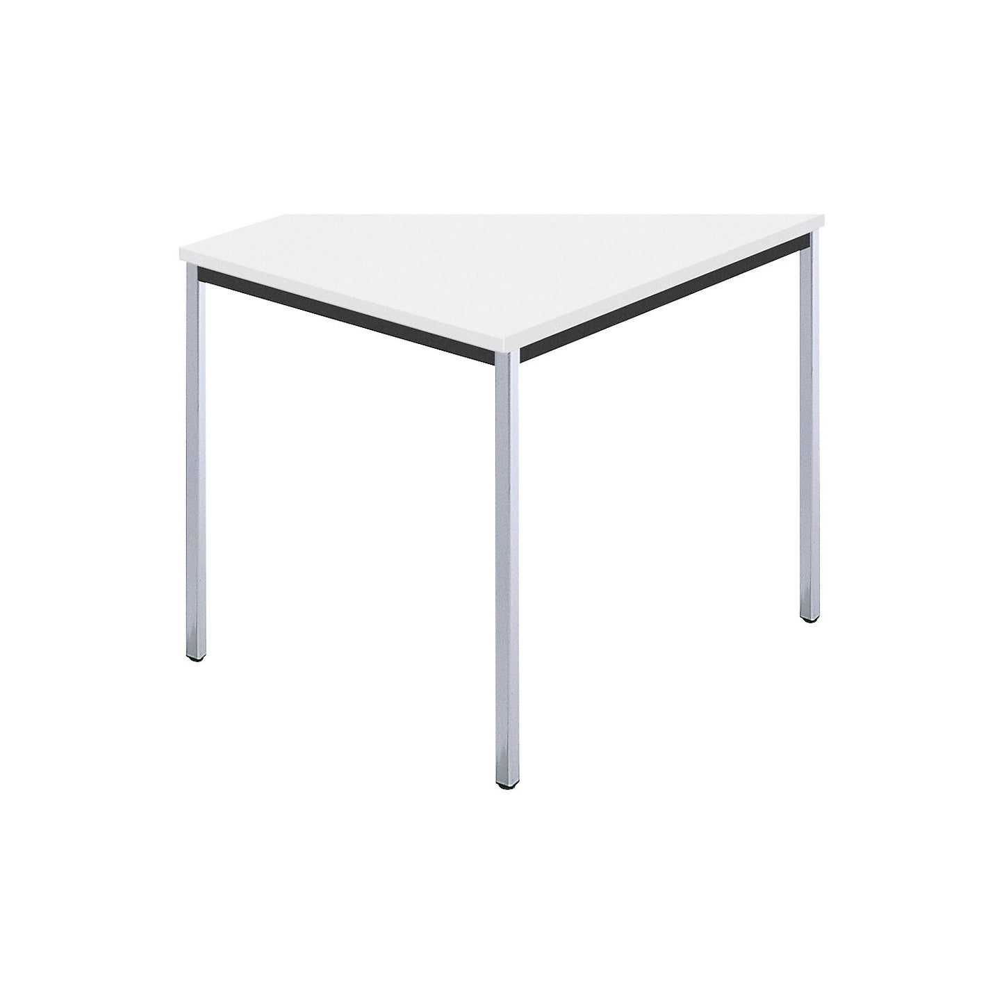 Rectangular table, square tubular steel chrome plated, WxD 800 x 800 mm, white.