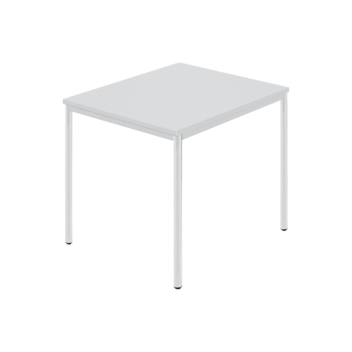 Rectangular table, coated round tubing, WxD 800 x 800 mm, grey / grey.