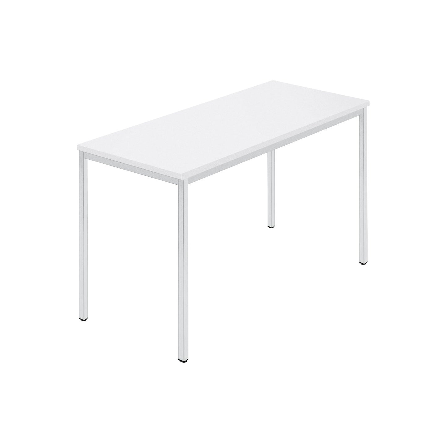 Rectangular table, coated rectangular tubing, WxD 1200 x 600 mm, white / grey.