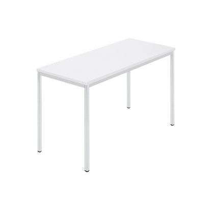 Rectangular table, coated rectangular tubing, WxD 1200 x 600 mm, white / grey.