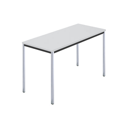 Rectangular table, square tubular steel chrome plated, WxD 1200 x 600 mm, grey.