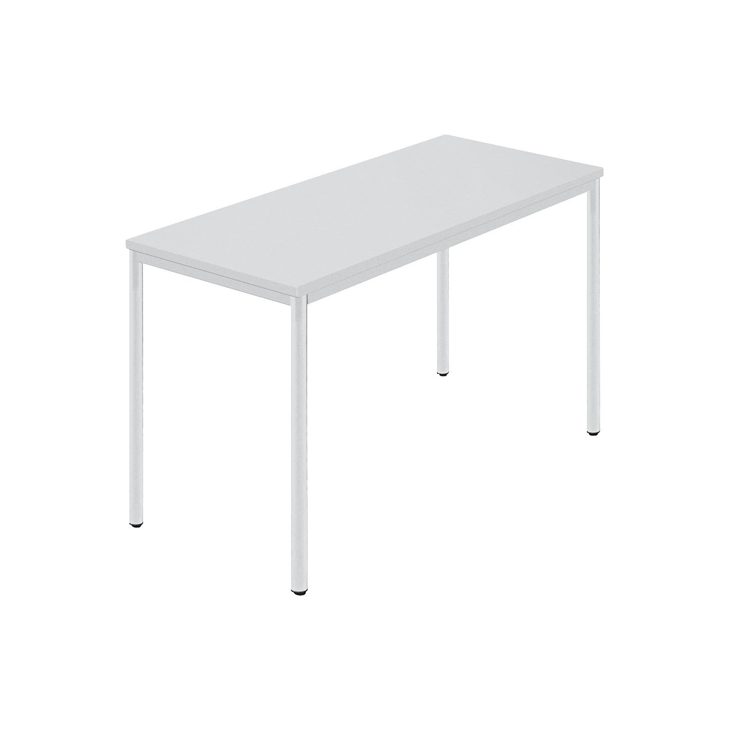 Rectangular table, coated round tubing, WxD 1200 x 600 mm, grey / grey.
