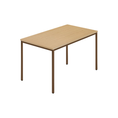 Rectangular table, coated rectangular tubing, WxD 1200 x 800 mm, beech natural / brown.