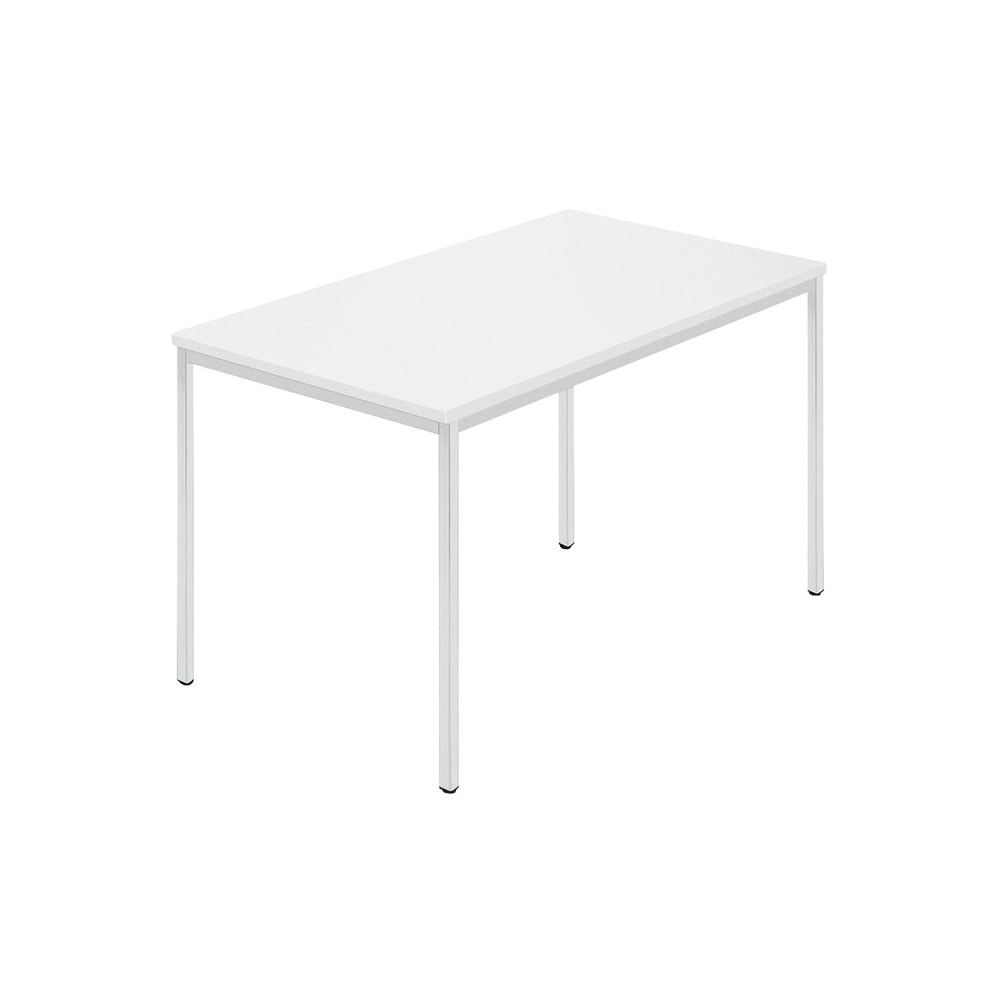 Rectangular table, coated rectangular tubing, WxD 1200 x 800 mm, white / grey.