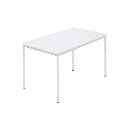 Rectangular table, coated rectangular tubing, WxD 1200 x 800 mm, white / grey.