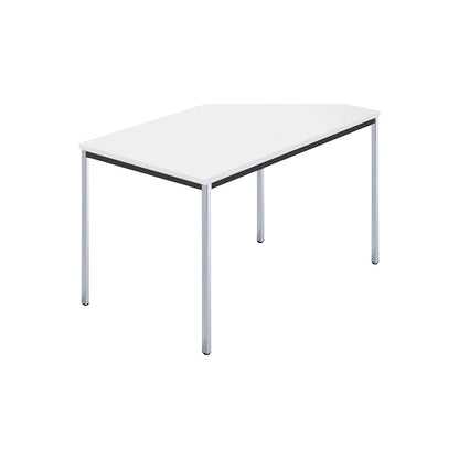 Rectangular table, square tubular steel chrome plated, WxD 1200 x 800 mm, white.