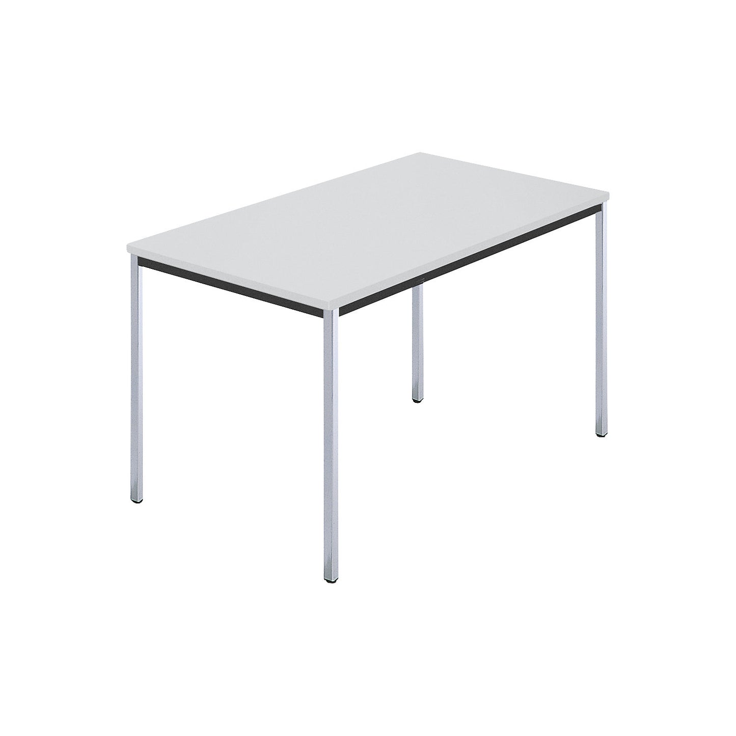 Rectangular table, square tubular steel chrome plated, WxD 1200 x 800 mm, grey.