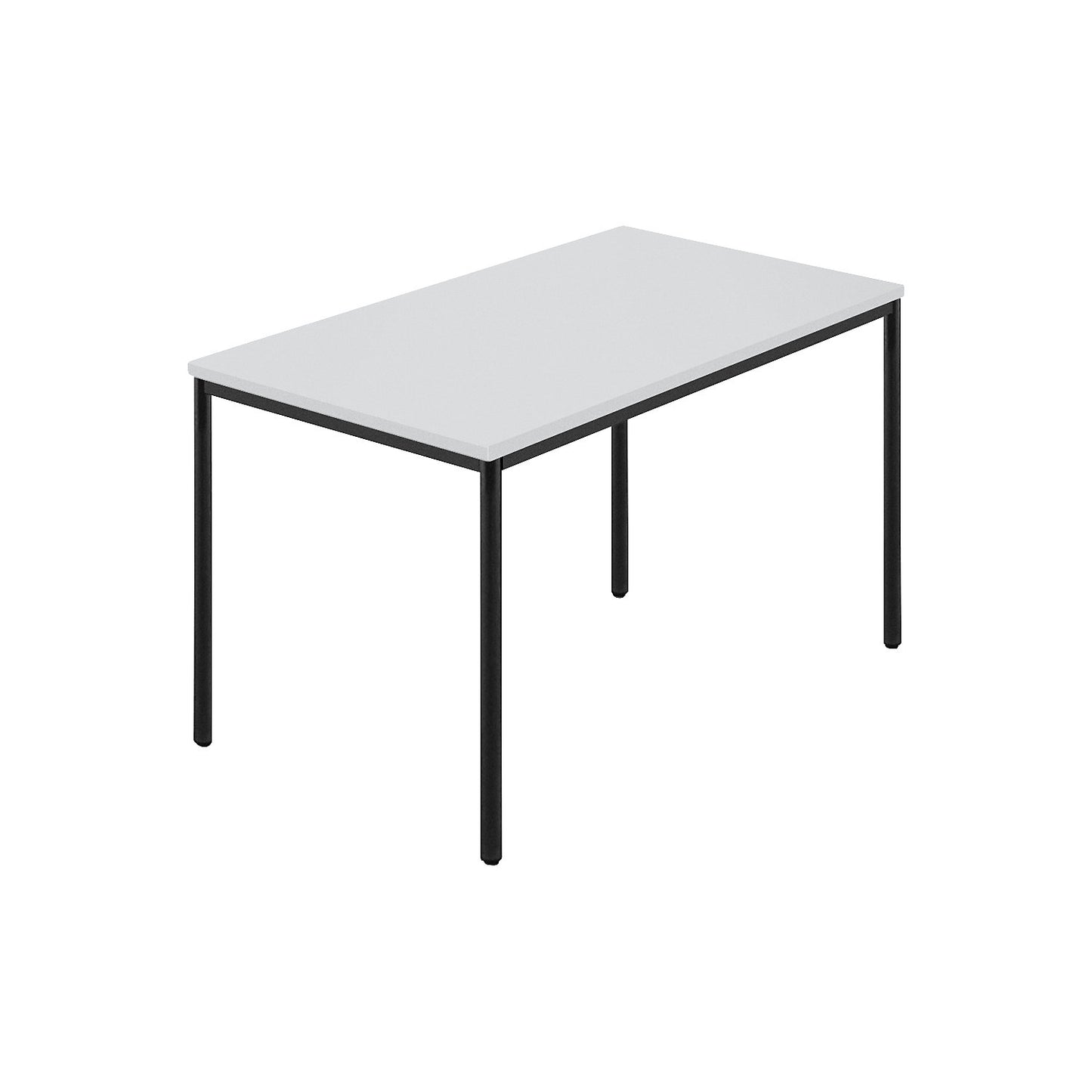 Rectangular table, coated round tubing, WxD 1200 x 800 mm, grey / charcoal.