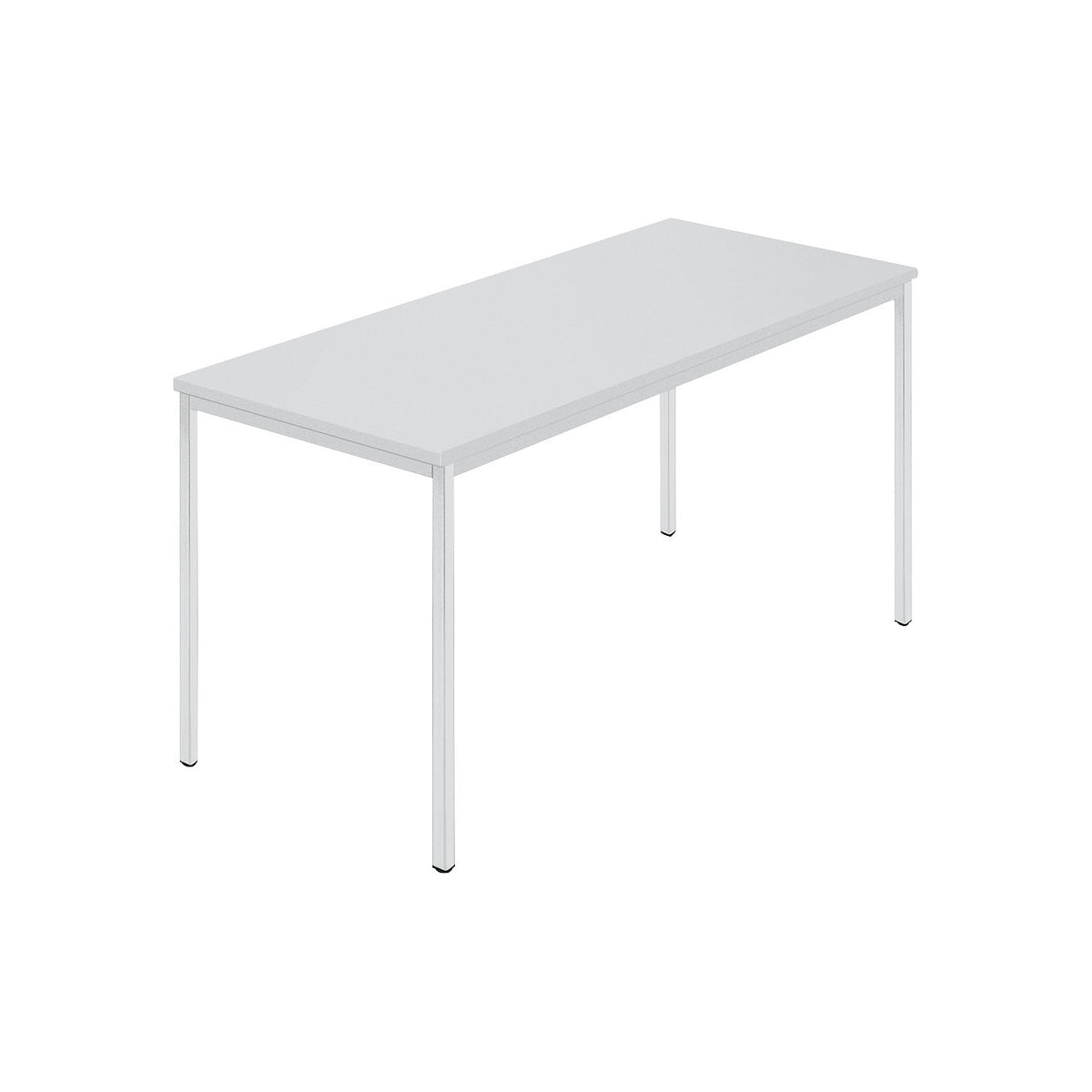 Rectangular table, coated rectangular tubing, WxD 1400 x 700 mm, grey / grey.