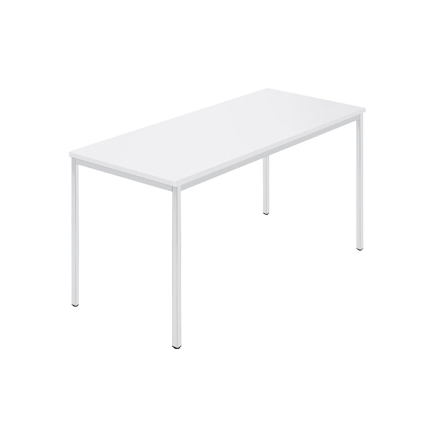 Rectangular table, coated rectangular tubing, WxD 1400 x 700 mm, white / grey.