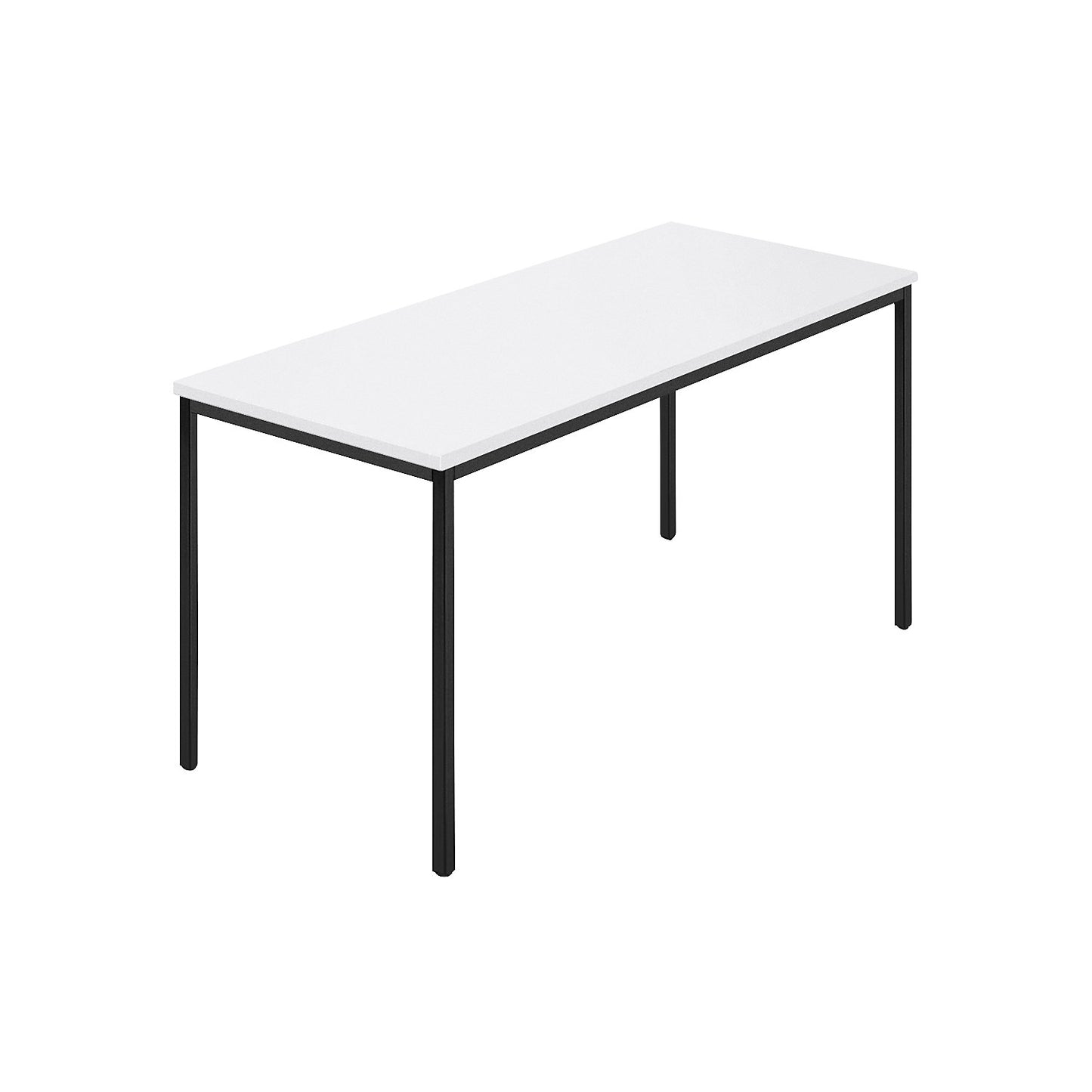 Rectangular table, coated rectangular tubing, WxD 1400 x 700 mm, white / anthracite.